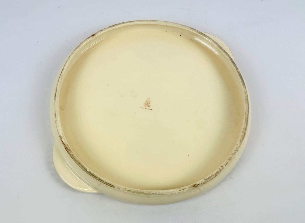 Talerz do ciasta Art déco, ivory white, ceramika, Niemcy, lata 40. - 152426