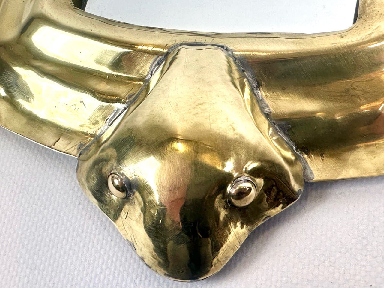 Lustro ścienne, rama mosiądz złoty, XIX w. - 152430