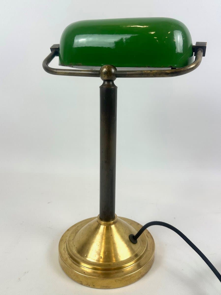 Table Lamp Art Deco, green, brass, Czech Republic, 1930s - 152441