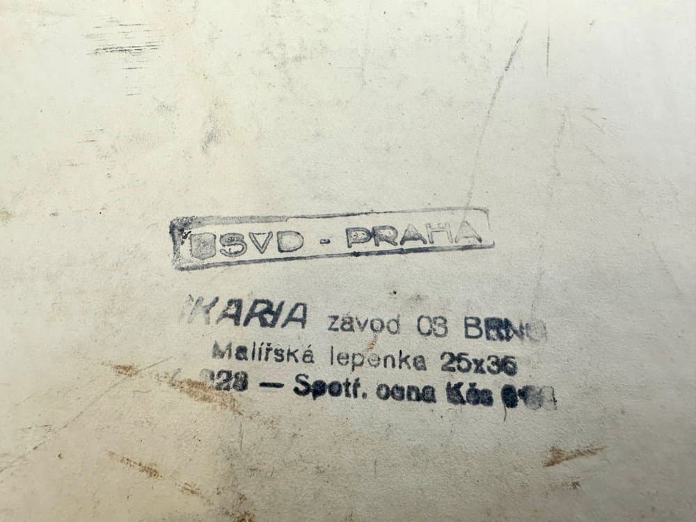 Painting Nude of Woman, multicolor, acrylic canvas, by K. Voralkova, Czech Republic, 1960s. - 152460