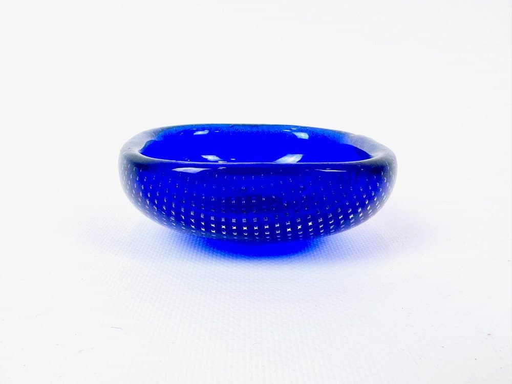Bowl Bubble, blue glass, Venini, Italy, 1950s. - 152501