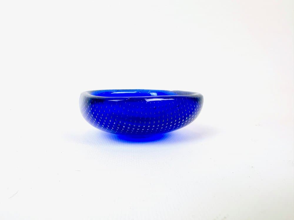 Bowl Bubble, blue glass, Venini, Italy, 1950s. - 152502