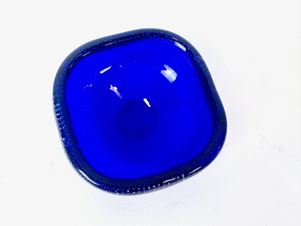 Bowl Bubble, blue glass, Venini, Italy, 1950s. - 152497