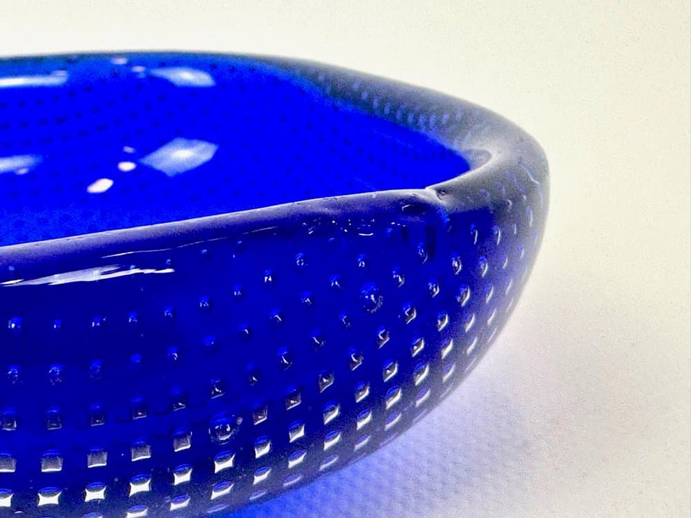 Bowl Bubble, blue glass, Venini, Italy, 1950s. - 152498