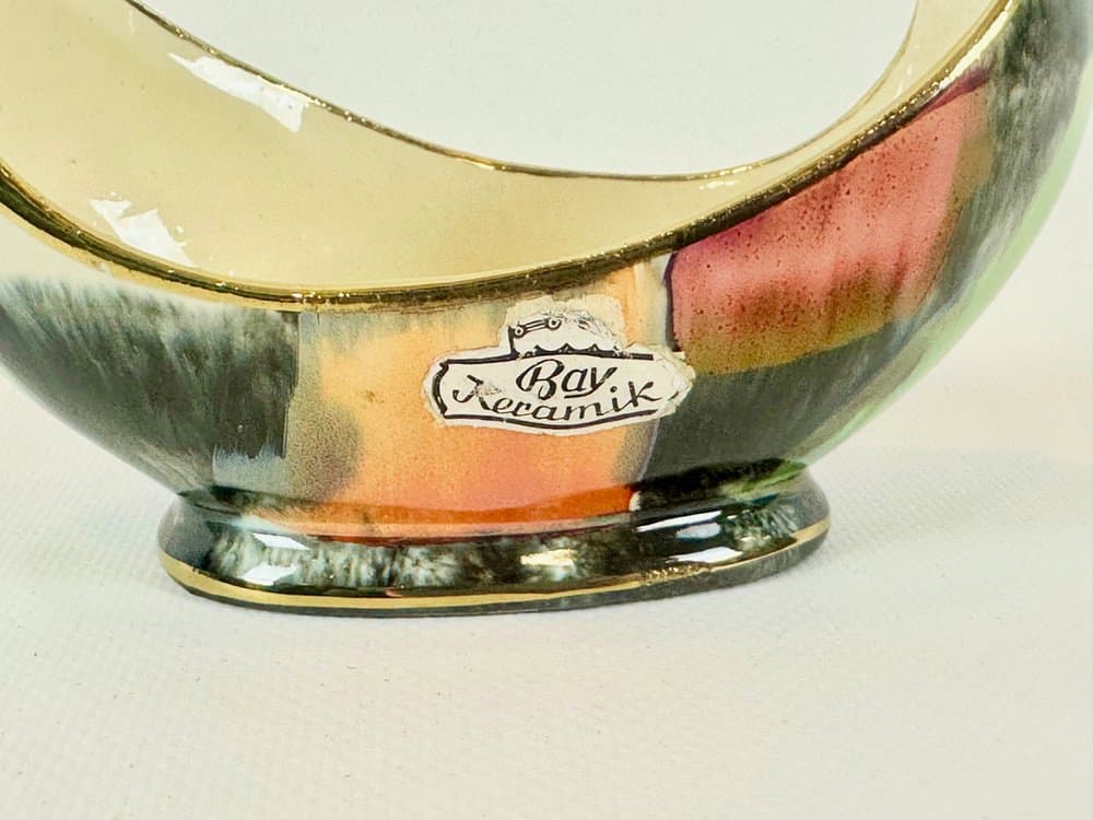 Bowl boat, multicolor ceramic, Bay Keramik, Germany, 1960s. - 152511