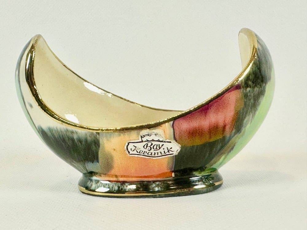 Bowl boat, multicolor ceramic, Bay Keramik, Germany, 1960s. - 152509