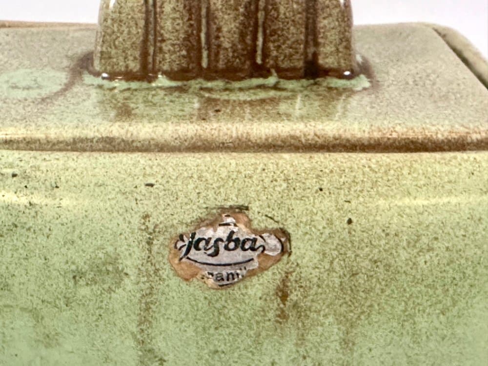 Bomboniera Jasba, zielony, ceramika, Niemcy, lata 60. - 152517