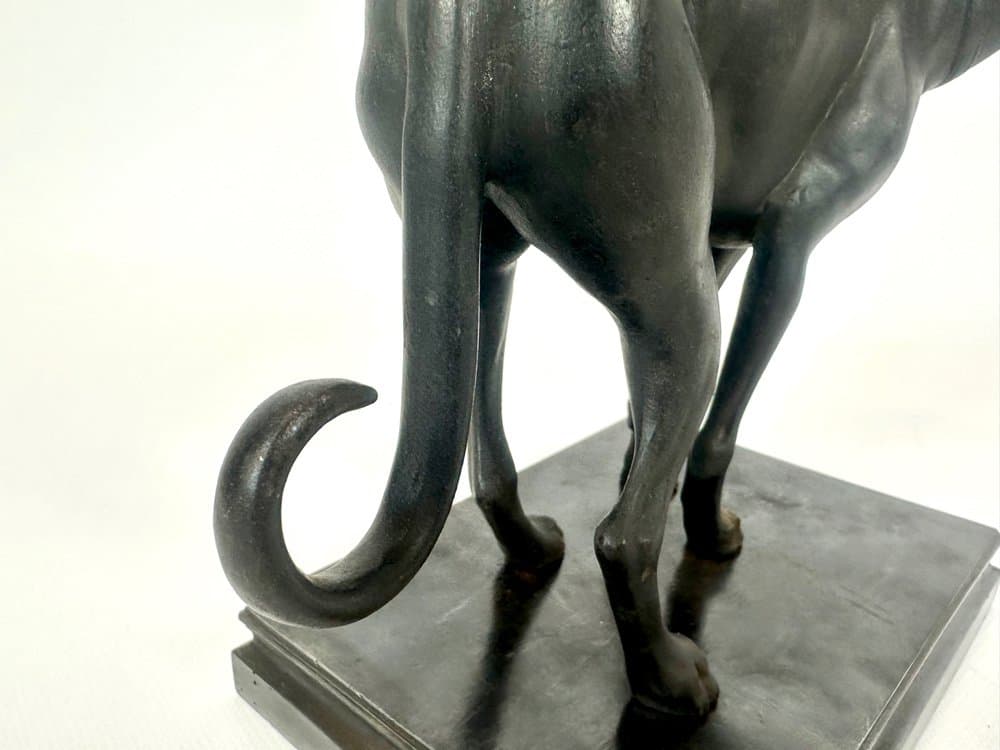 Figurine greyhound, black, cast iron, France, early 20th c. - 152550