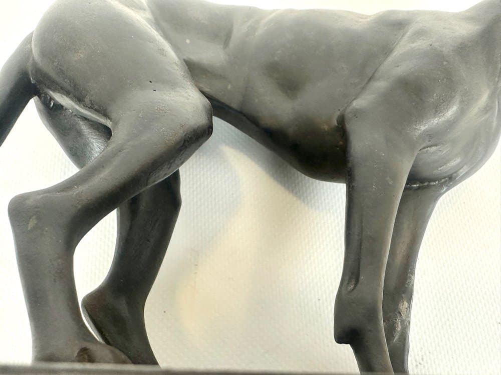Figurine greyhound, black, cast iron, France, early 20th c. - 152548
