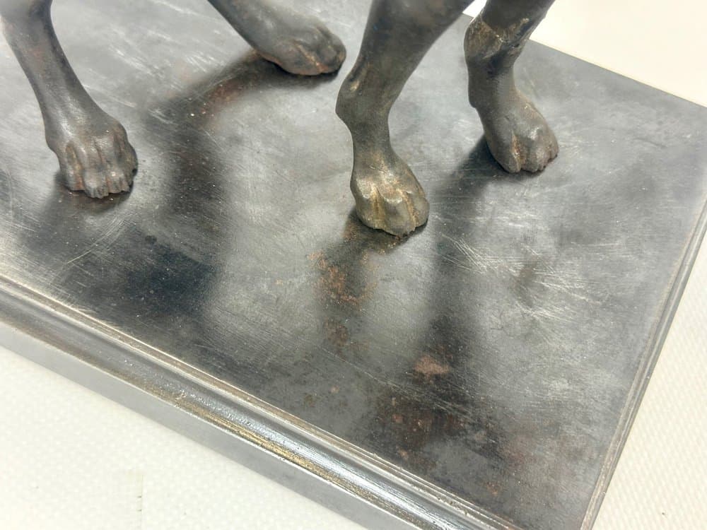 Figurine greyhound, black, cast iron, France, early 20th c. - 152546