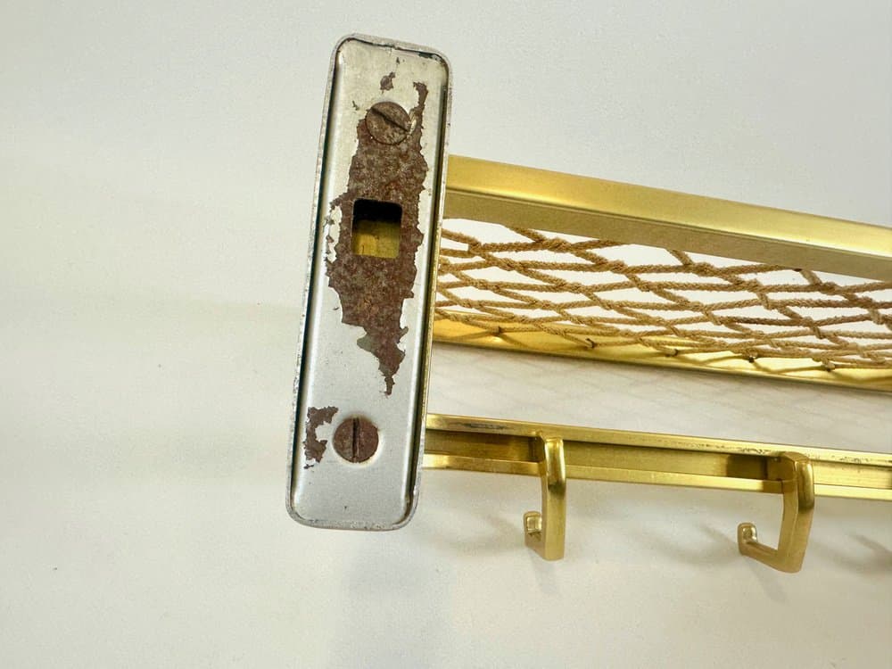 Wieszak ścienny, złoty, aluminium mosiądz, Niemcy, lata 60. - 152557