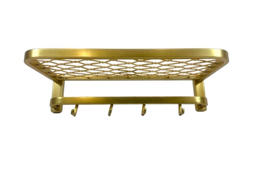 Wieszak ścienny, złoty, aluminium mosiądz, Niemcy, lata 60.