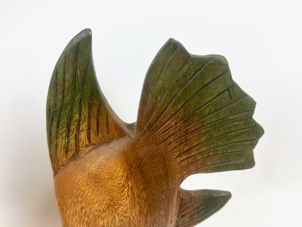 Para podpórek do książek Fish, multikolor, drewno, lata 60. - 152613