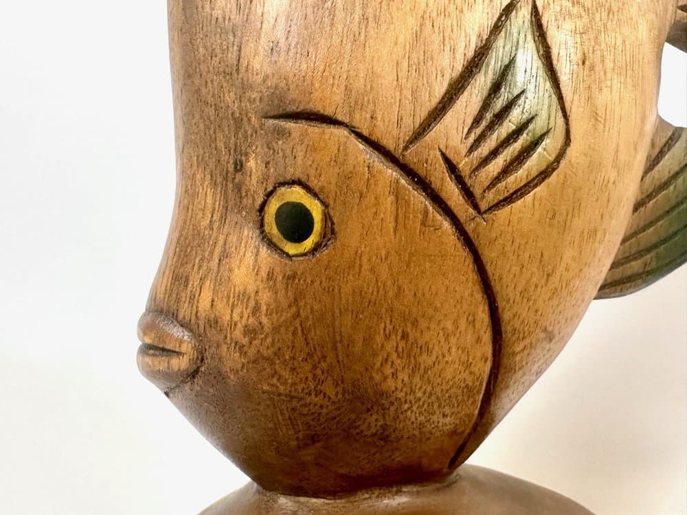 Para podpórek do książek Fish, multikolor, drewno, lata 60. - 152612