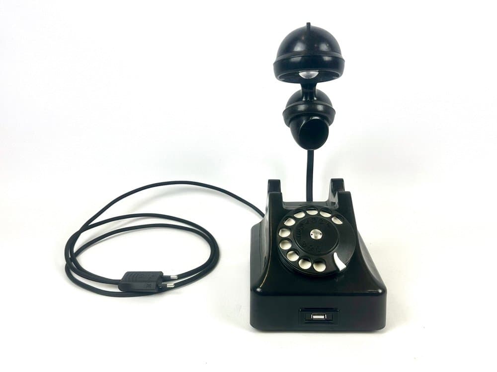 Table lamp, Art Deco Bauhaus, black Bakelite, Poland, 1950s - 152647