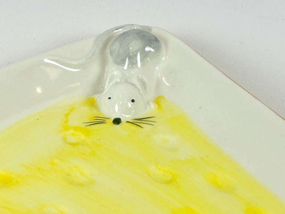 Półmisek do sera Bassano, kość słoniowa żółty, ceramika, Włochy, lata 70. - 152716