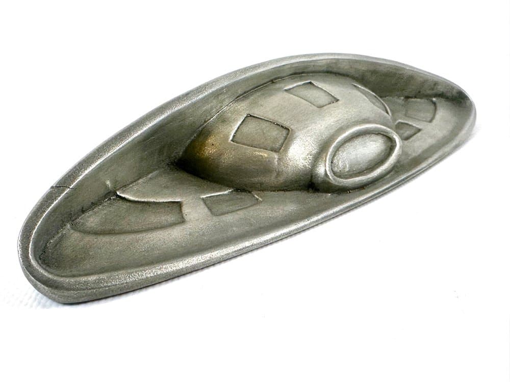 zestaw trzech rzeźb ściennych Space Age, srebrny, gips, Wielka Brytania, lata 60. - 152724