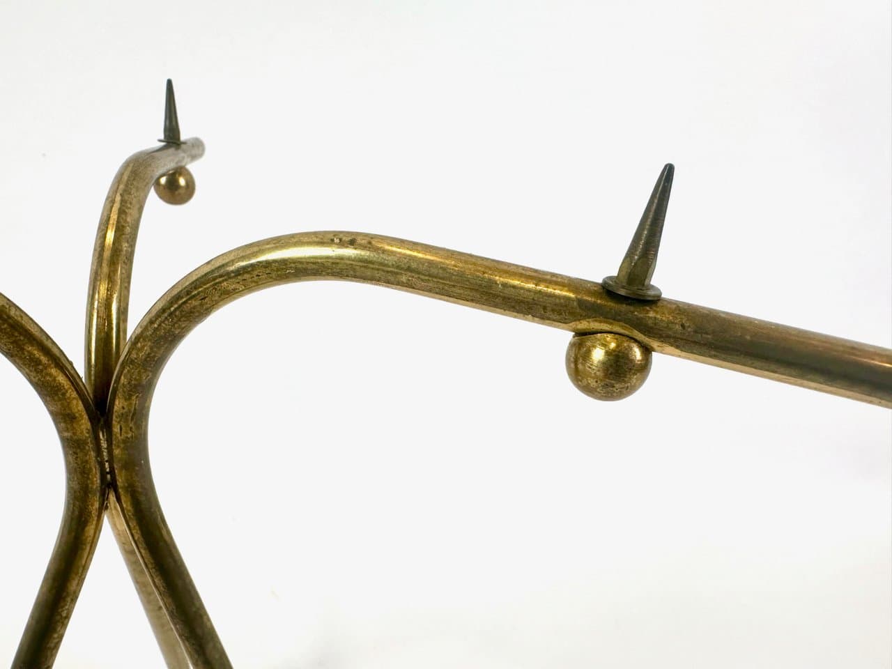 Świecznik tripod, złoty, mosiądz, lata 60. - 152830