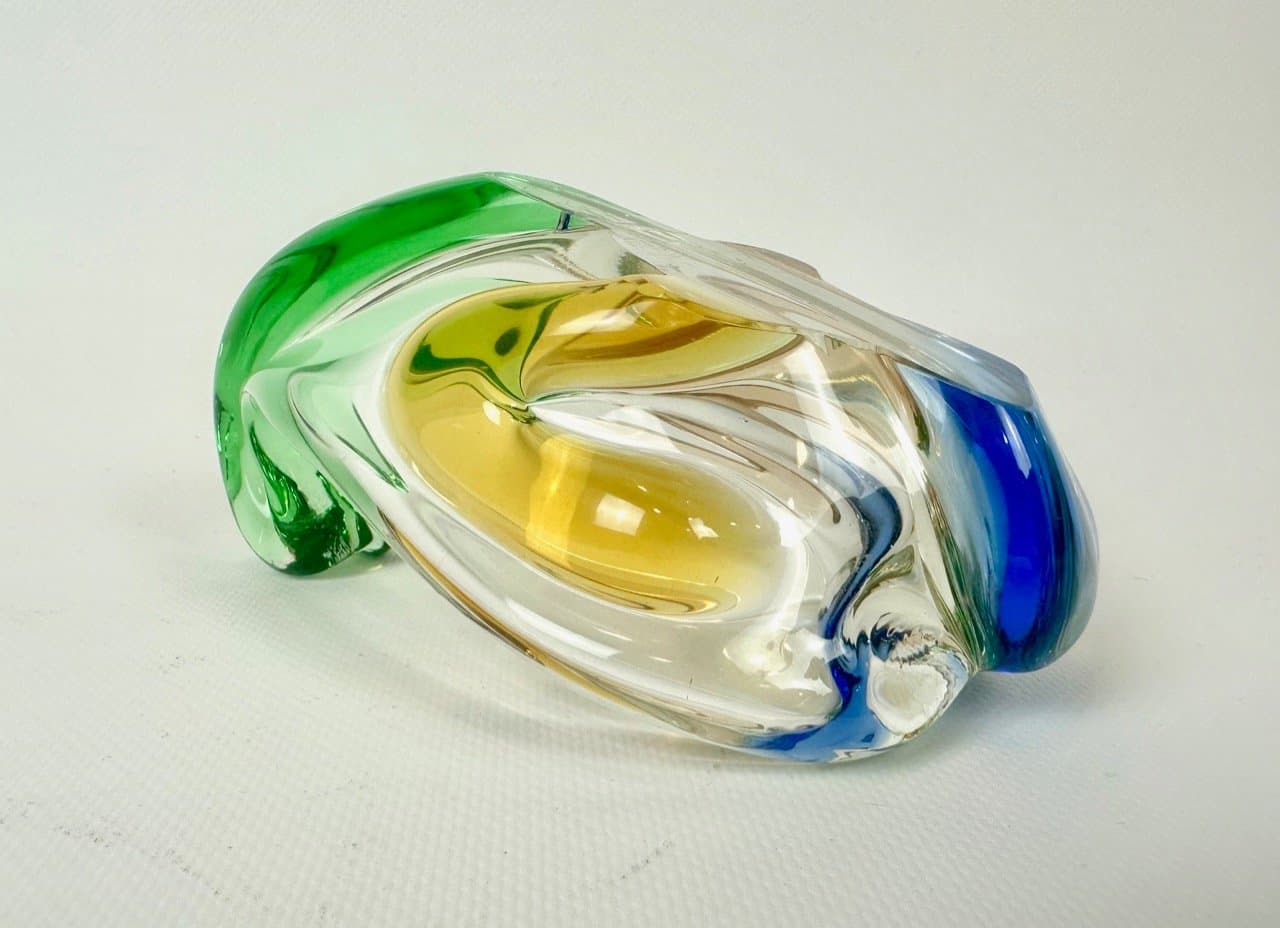 Ashtray Rhapsody, multicolored glass, by F. Zemek, Czech Republic, 1960s. - 152834