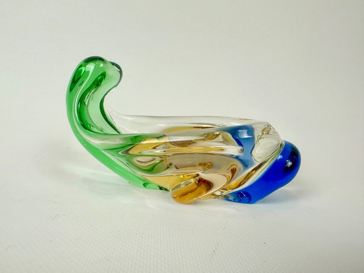 Ashtray Rhapsody, multicolored glass, by F. Zemek, Czech Republic, 1960s. - 152837
