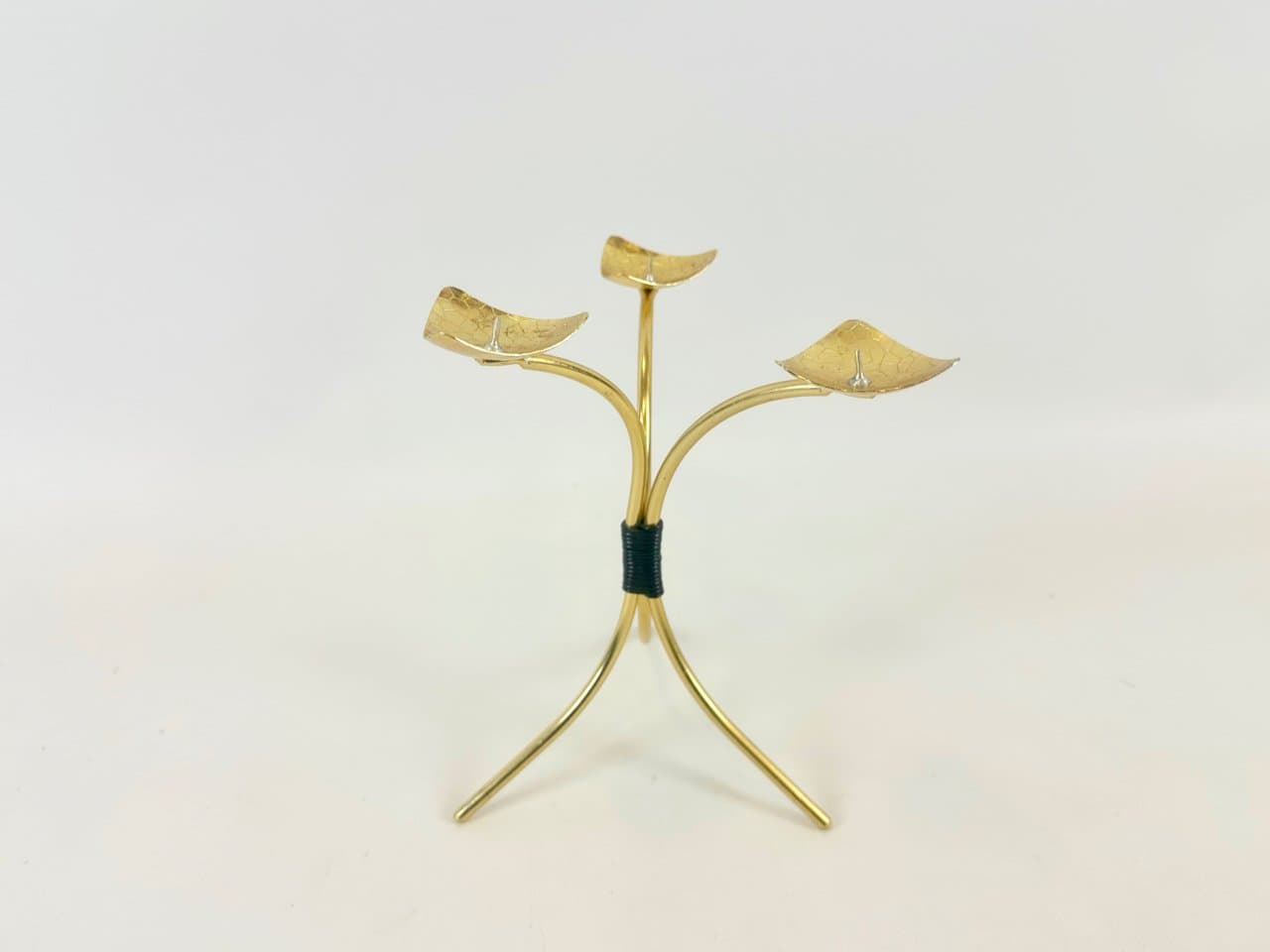 Świecznik, złoty, mosiądz aluminium, Niemcy, lata 60. - 152852