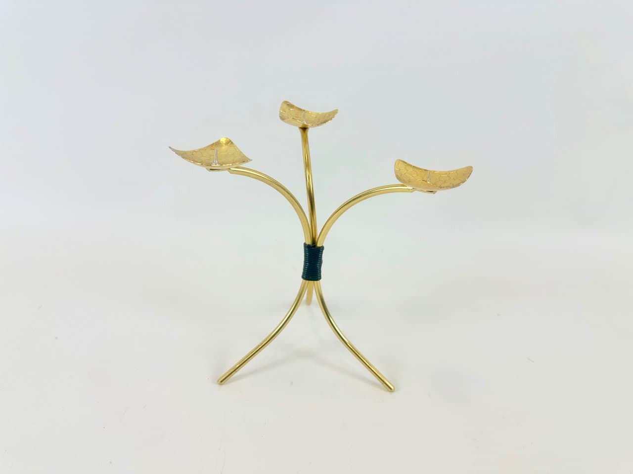 Świecznik, złoty, mosiądz aluminium, Niemcy, lata 60. - 152854