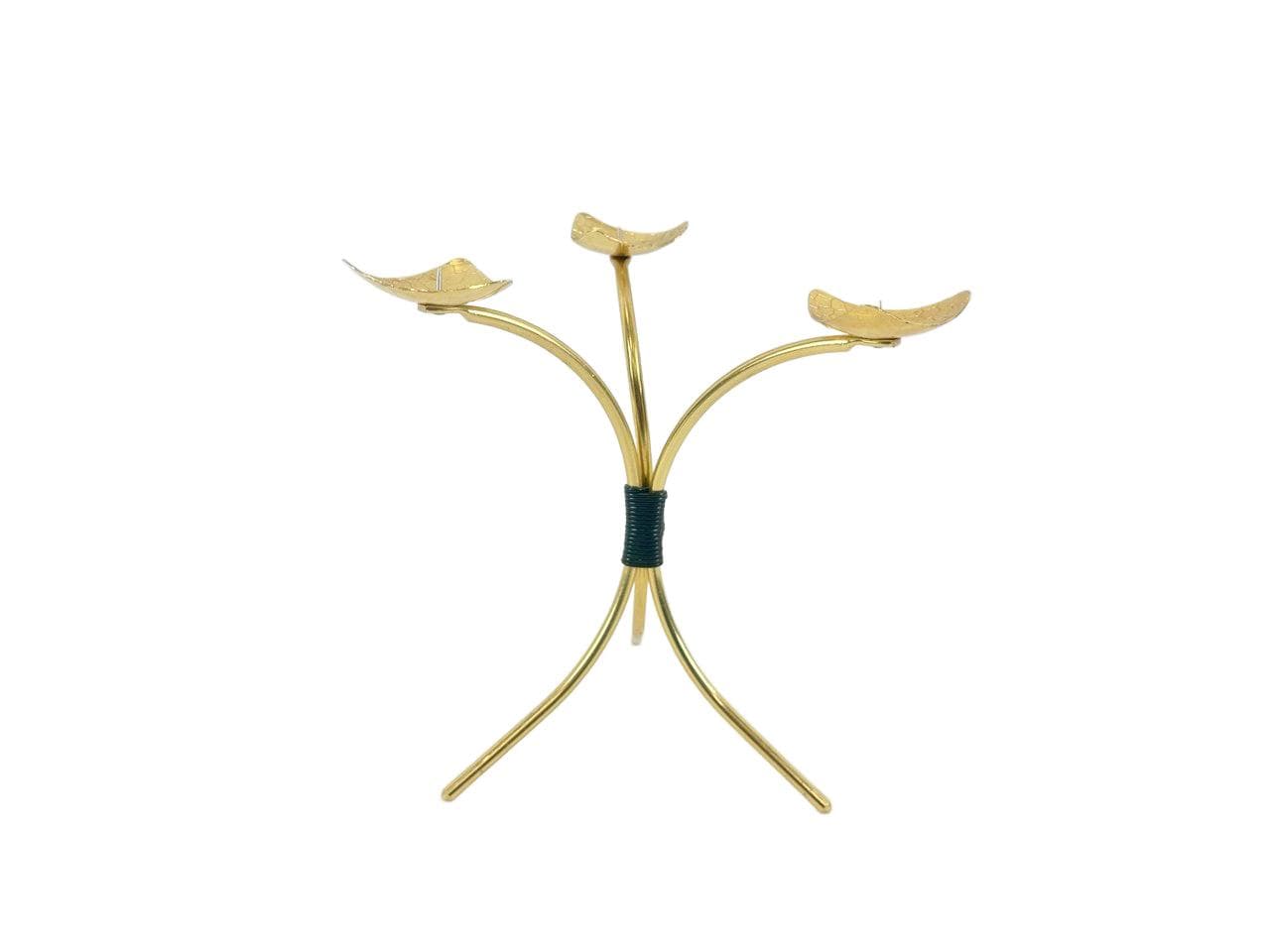 Świecznik, złoty, mosiądz aluminium, Niemcy, lata 60.