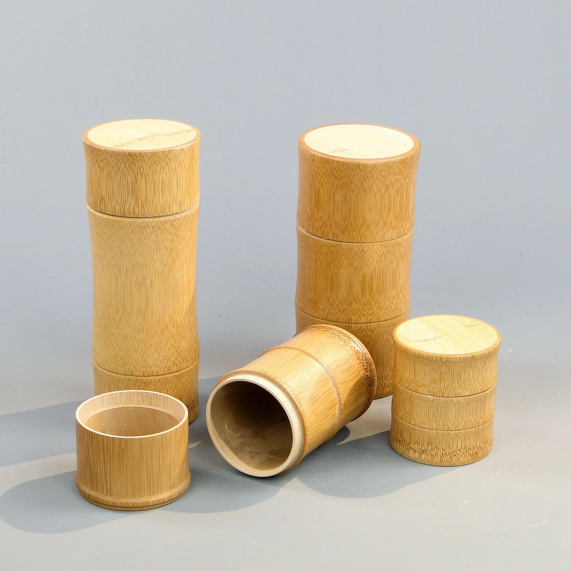 Zestaw czterech pojemników, bambus brązowy jasny, Polska, XXI w. - 9108