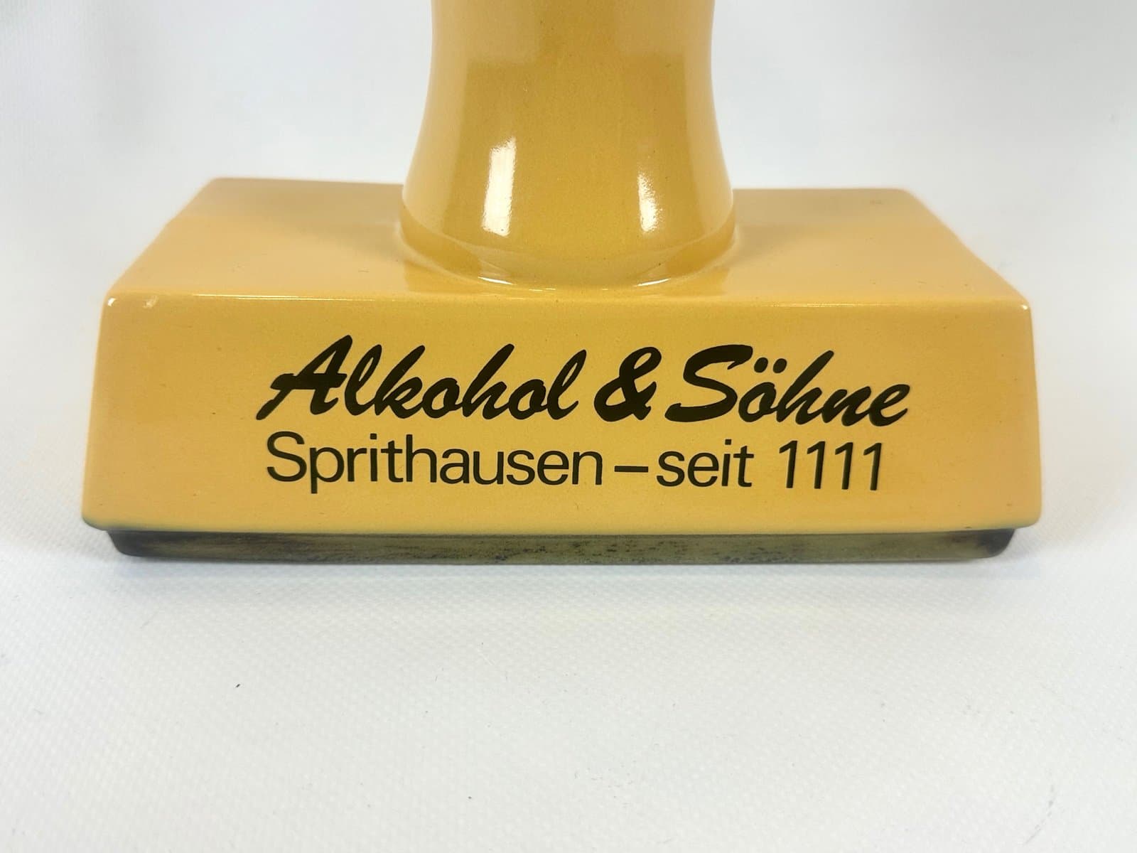 Butelka na likier, żółty, ceramika, Niemcy, lata 80. - 152870