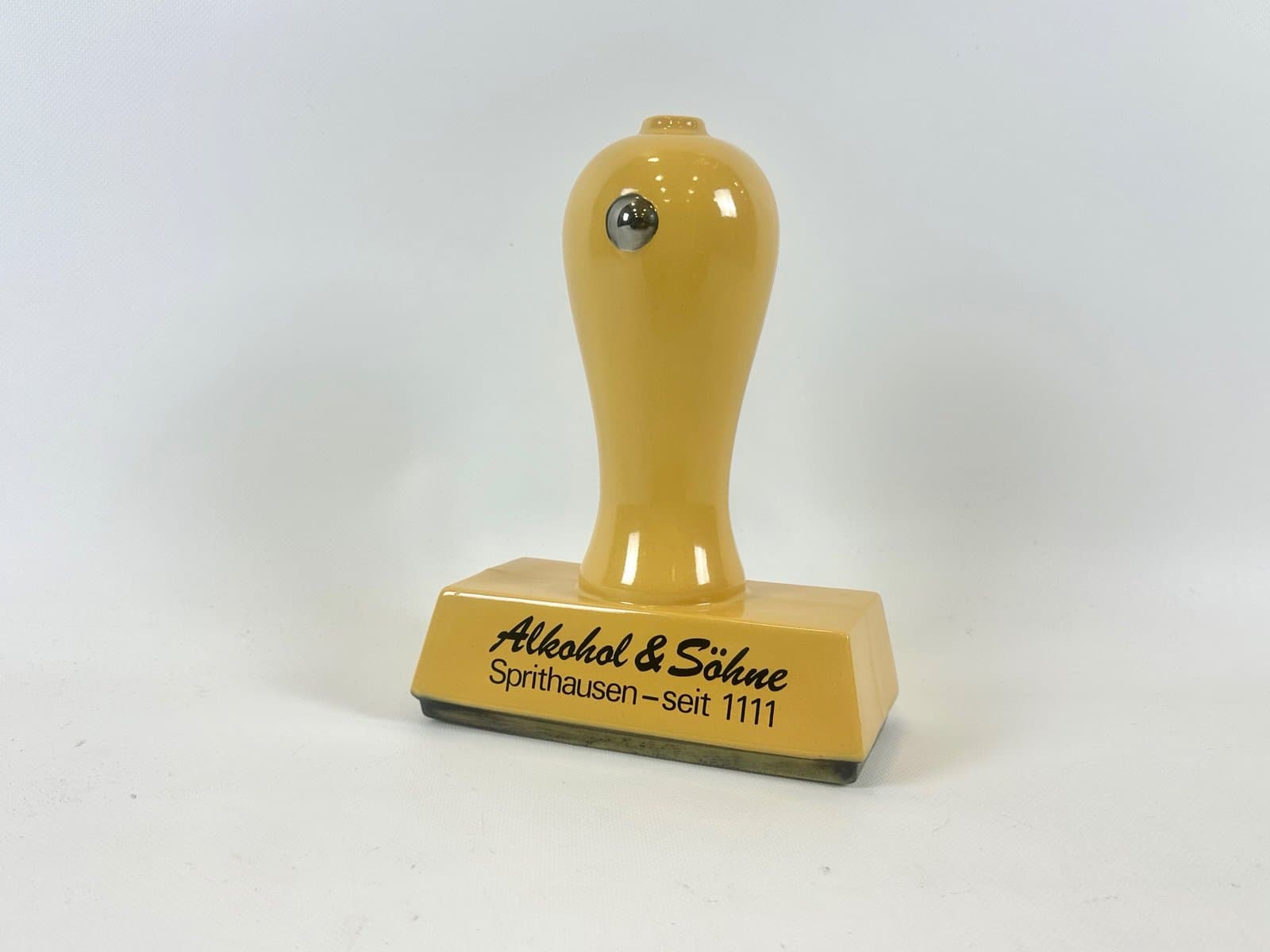 Butelka na likier, żółty, ceramika, Niemcy, lata 80. - 152868