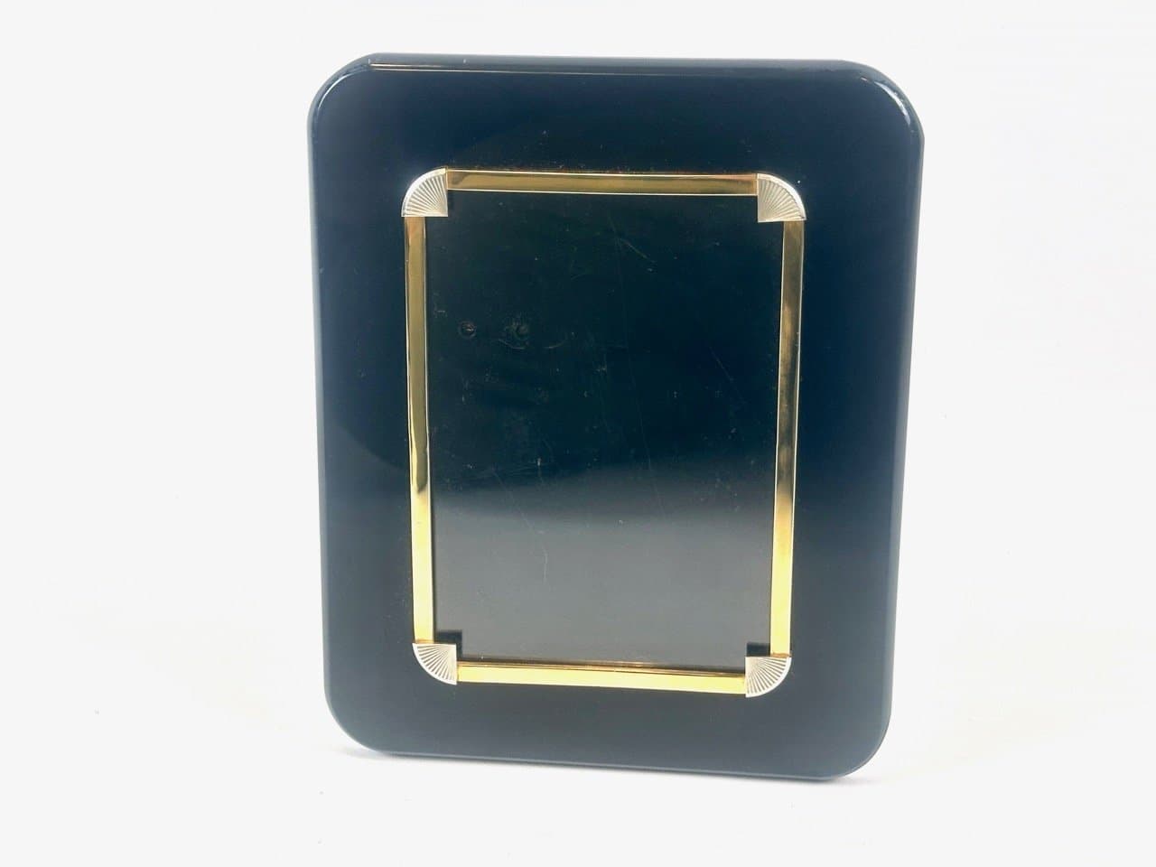 Ramka na zdjęcia Art Deco, bakelit czarny, mosiądz złoty, lata 20. - 152885