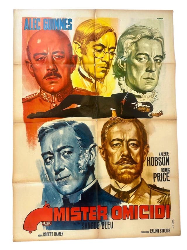 Movie Poster Kind Hearts and Coronets, 100x140 cm, multicolor paper, Italy, 1960s. - DIMENSION