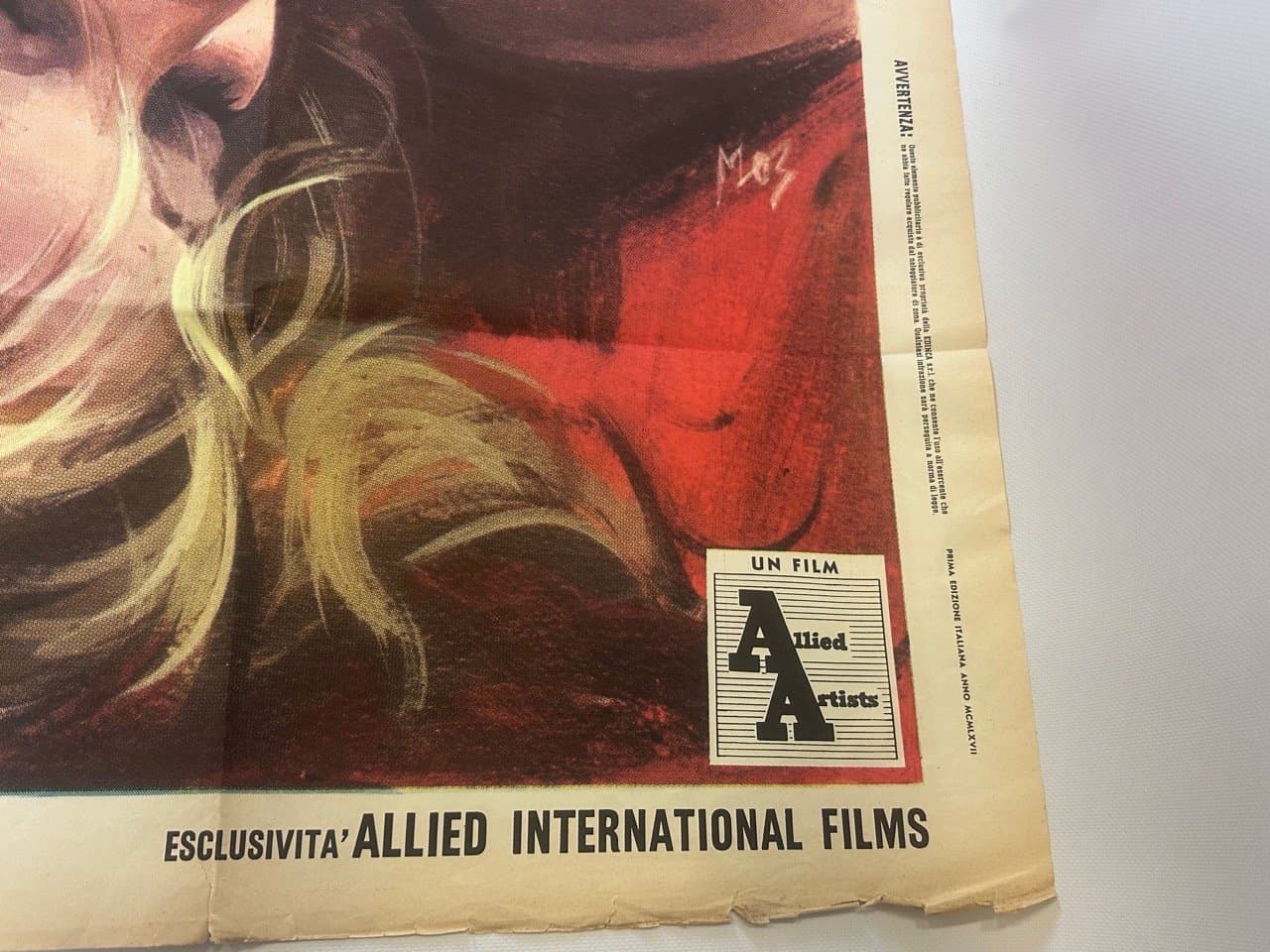 Movie poster, The Strangler 196x140 cm, multicolor paper, Italy, 1960s. - 152972