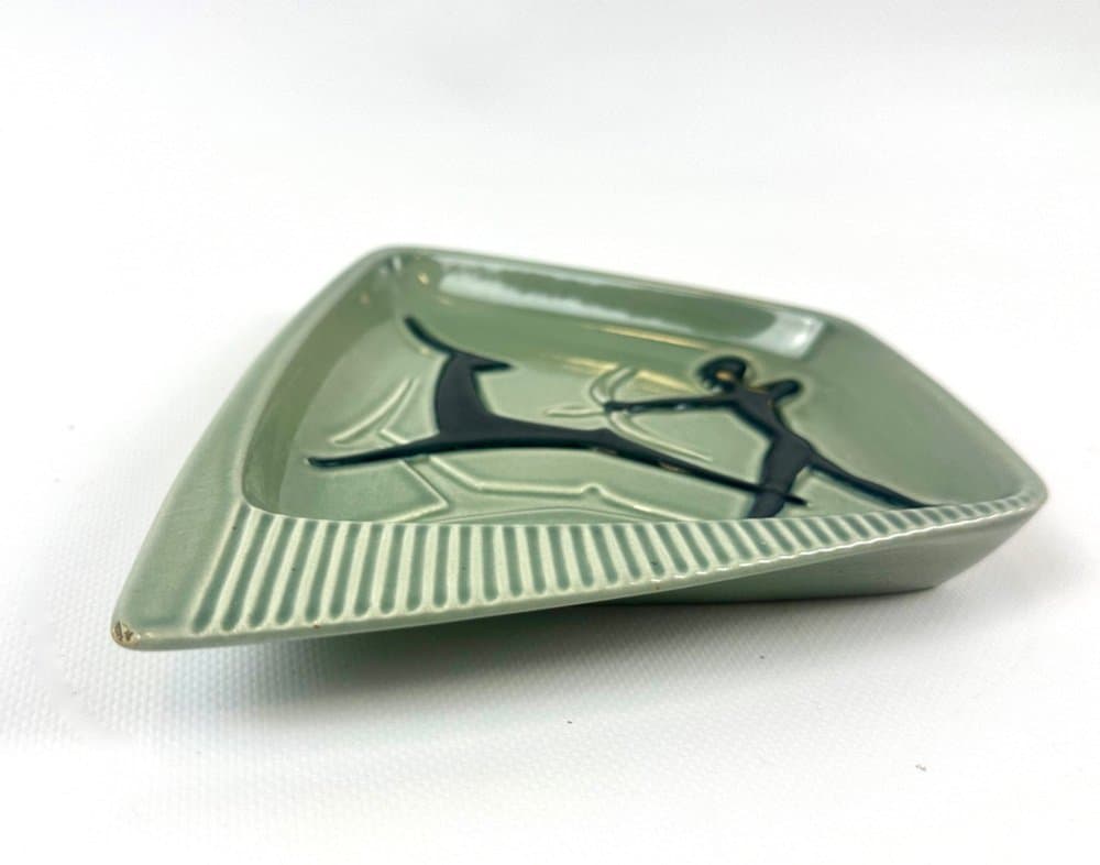 Plate, olive ceramic, by S. A. Holm Sørensen, Denmark, 1960s - 152978