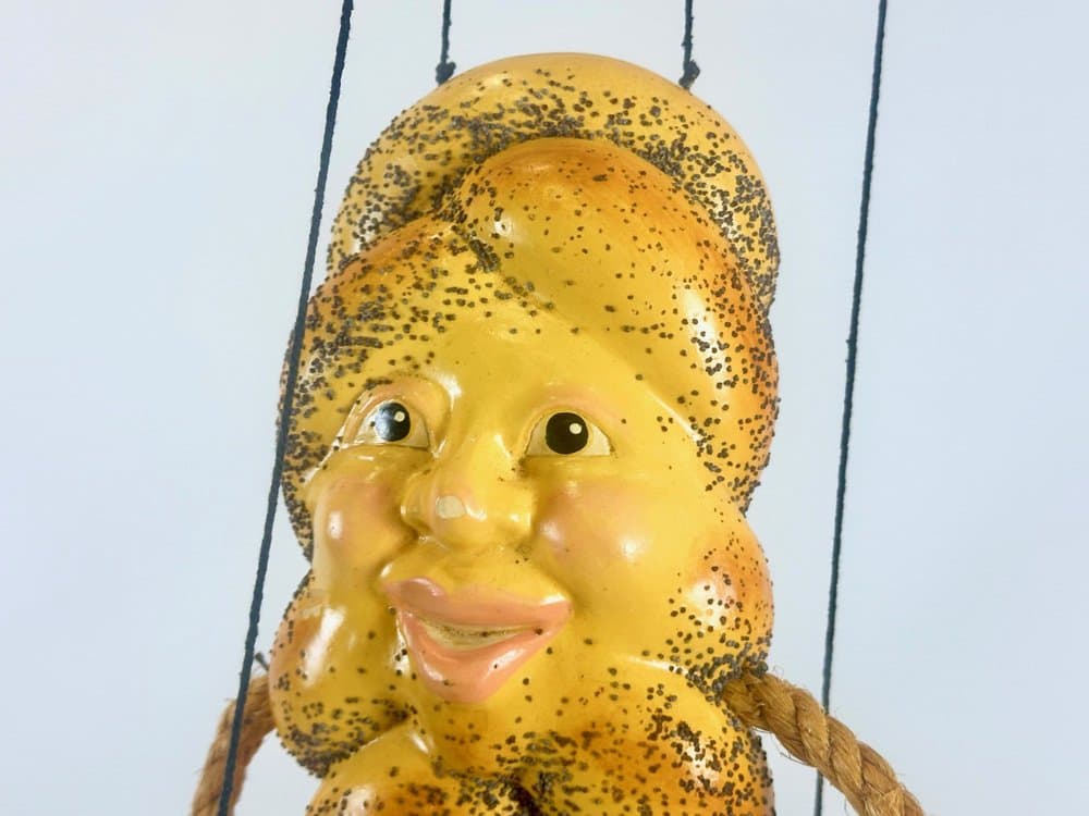 Marionette figurine, multicolor wood, Germany, 1970s. - 152991