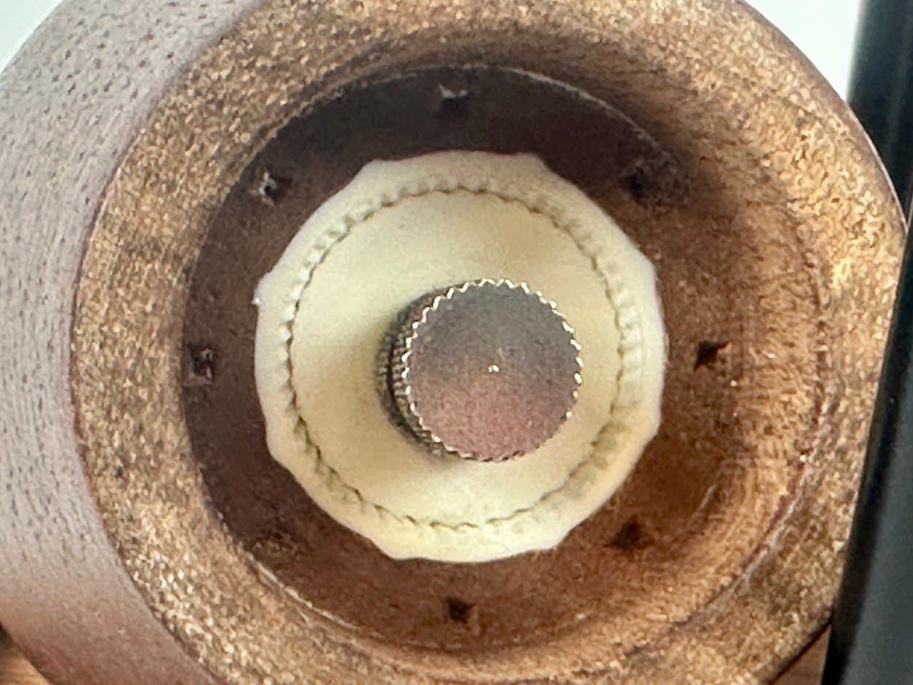 Set of salt and pepper mills Ball Boy, brown teak, by R. Nissen, C. Jørgensen, Bodum, Denmark, 1960s. - 153020