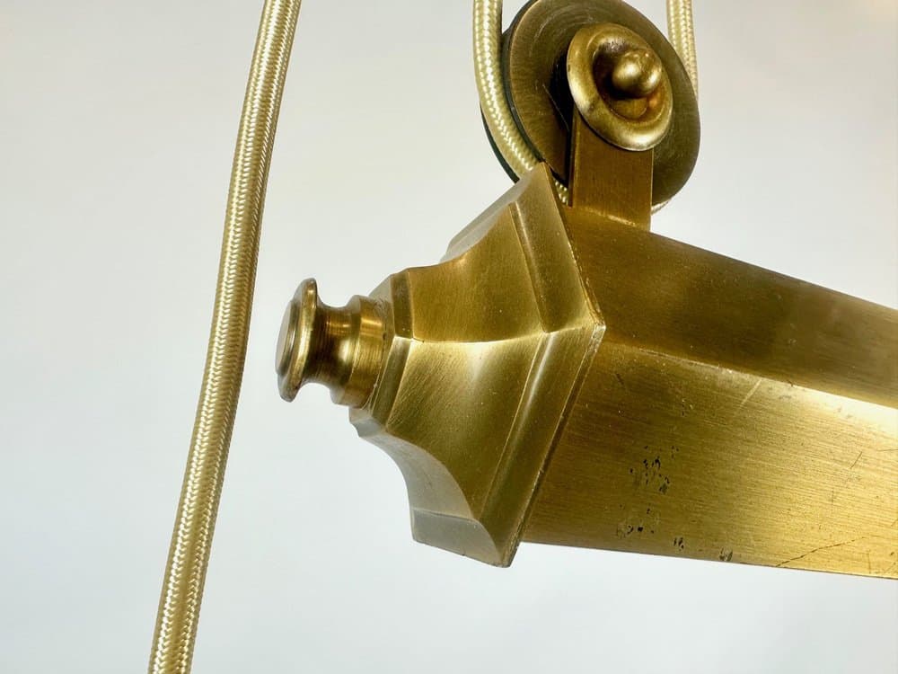 Lampa wisząca Art déco, złoty, mosiądz, lata 30. - 153037