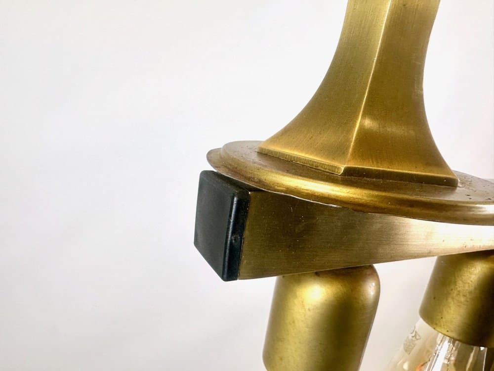 Lampa wisząca Art déco, złoty, mosiądz, lata 30. - 153034