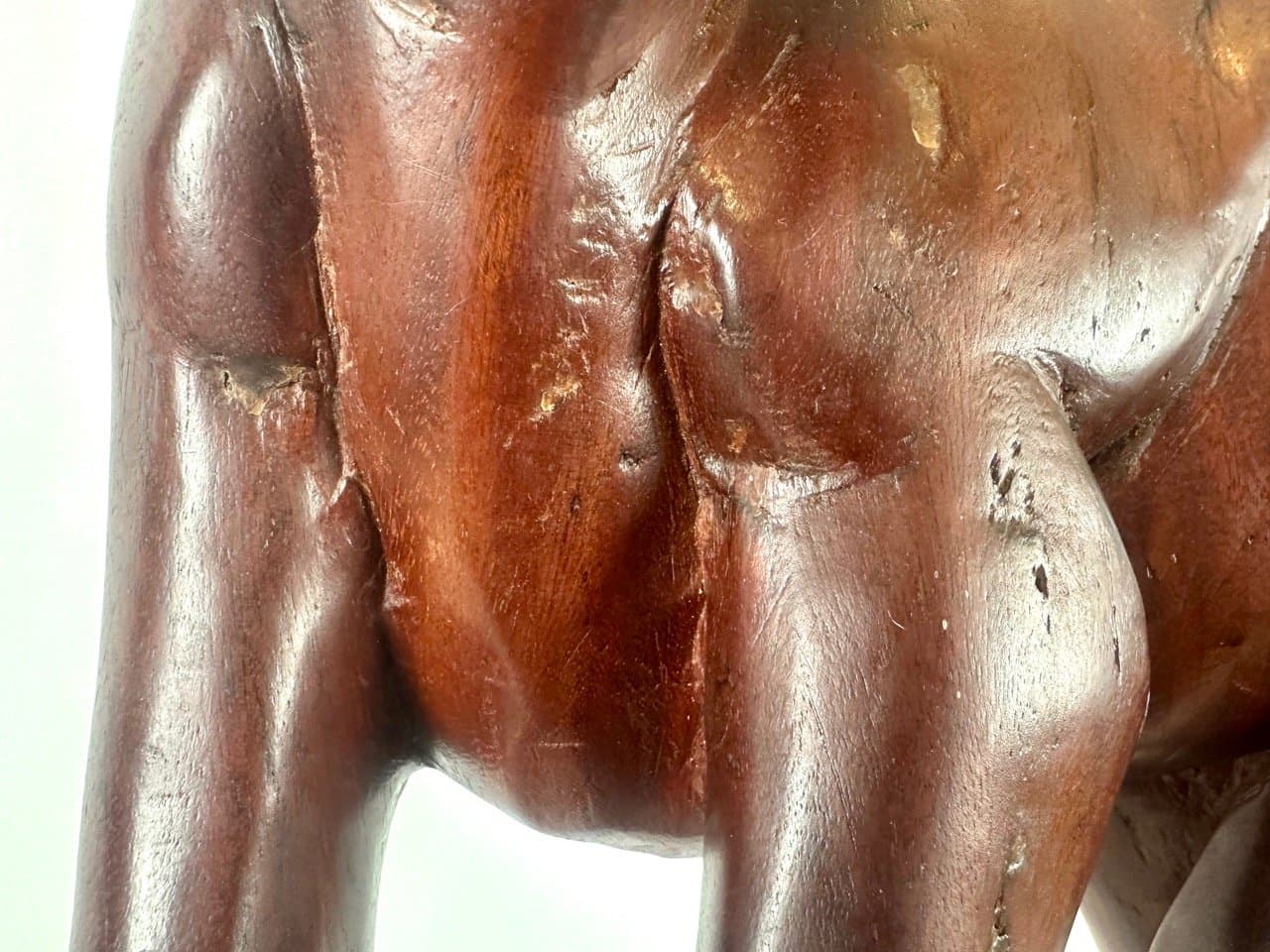 Rzeźba podłogowa antylopa, mahoniowy brąz, mahoń, Kenia, lata 60. - 153071