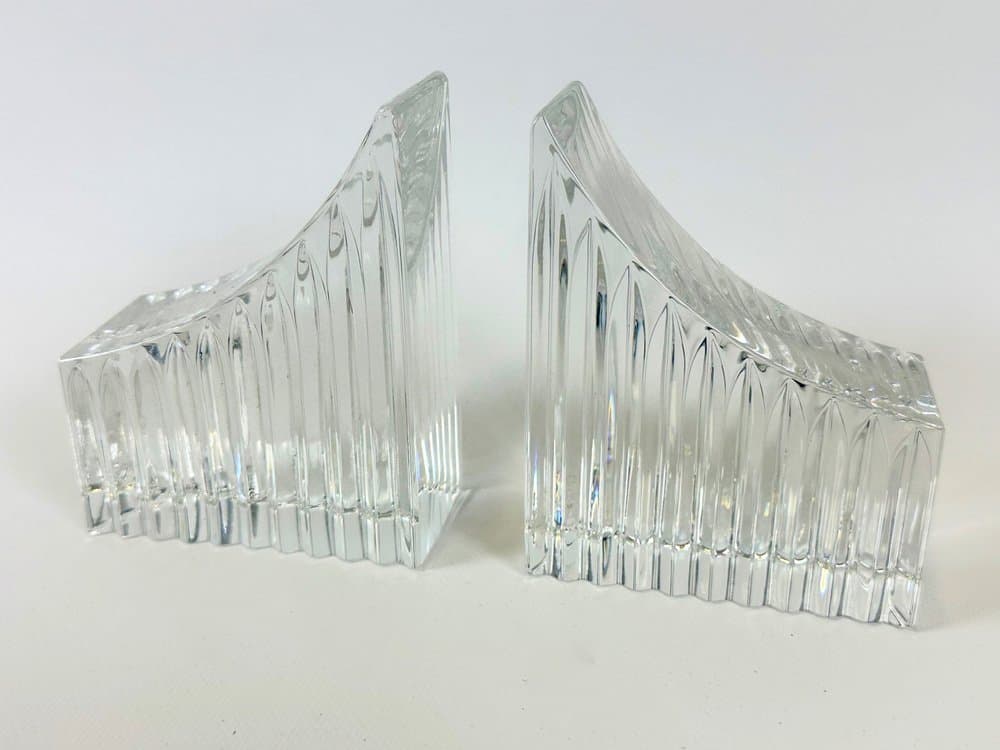 Set of bookends, transparent crystal, Germany, 1970s - 153124