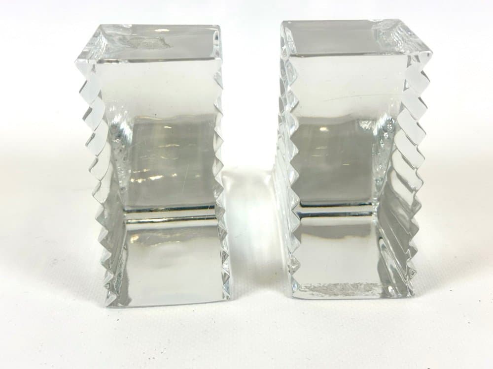 Set of bookends, transparent crystal, Germany, 1970s - 153119