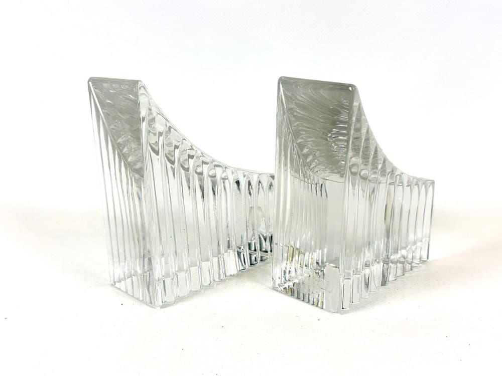 Set of bookends, transparent crystal, Germany, 1970s - 153123