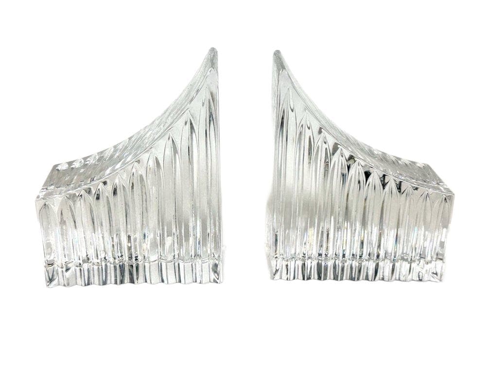 Set of bookends, transparent crystal, Germany, 1970s