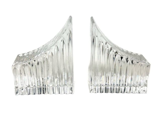 Set of bookends, transparent crystal, Germany, 1970s - DIMENSION