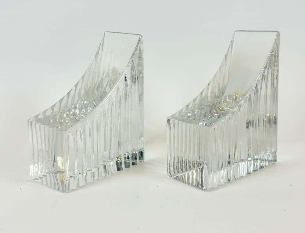 Set of bookends, transparent crystal, Germany, 1970s - 153118