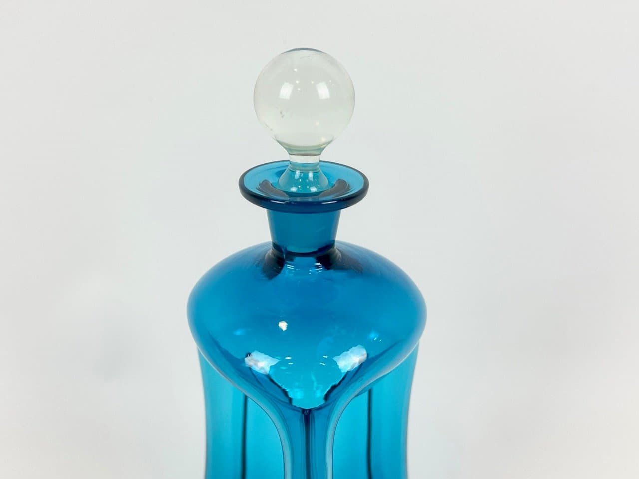 Karafka Kluk Kluk, turkusowe szkło, Holmegaard, Dania, lata 60. - 153237