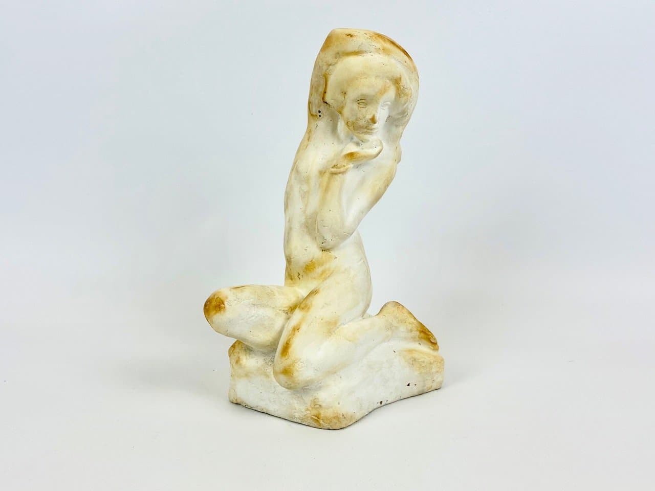 Rzeźba Melancholijna Dziewczyna, kość słoniowa, gips, art. J. Štursa, Czechy, lata 10. - 153257