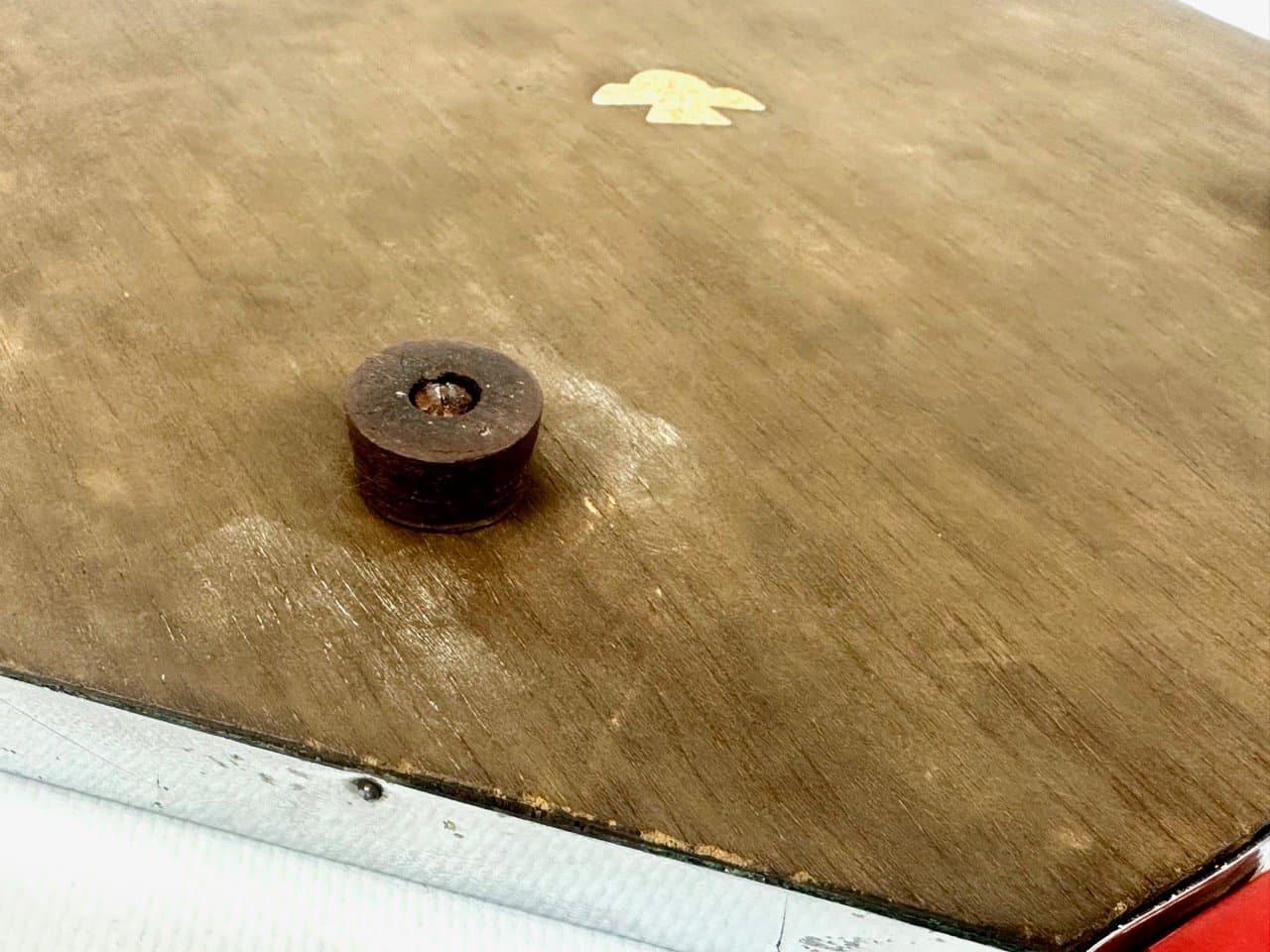 Tray Art Deco, red, glass, chrome steel, Czech Republic, 1930s. - 153273