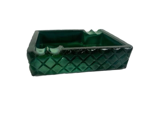 Popielniczka Malachite, zielony, szkło, Czechy, lata 60. - WYMIARY