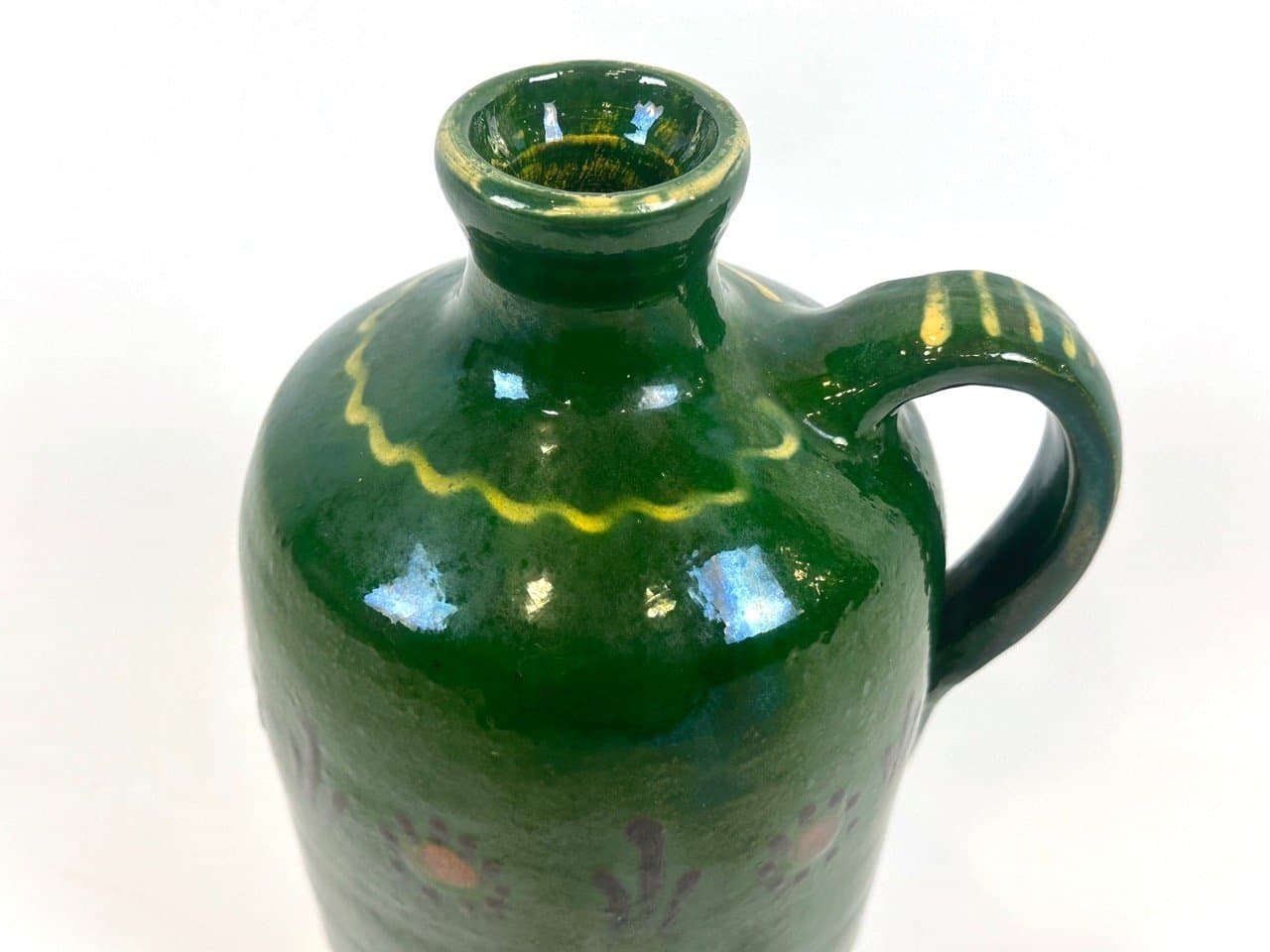 Dzban, leśna zieleń, ceramika, Europa Środkowa, początek XX w. - 153325